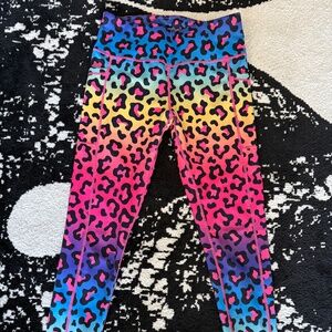 Constantly Varied Gear CVG Rainbow Leopard Leggings Size M Full Length
